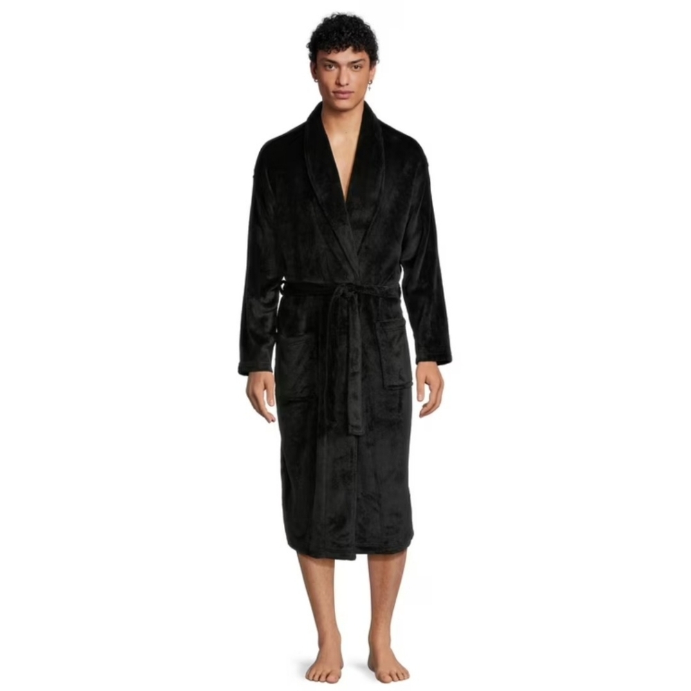NWT Men's Plush Shawl Collar Robe, One Size, George Brand